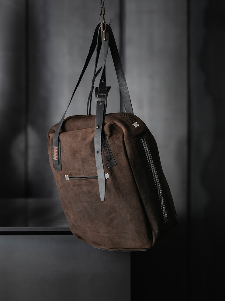 ISAAC SELLAM EXPERIENCE<br>ボンディングレザートートバッグ / SUEDE CHOCO - 24th of August Exclusive