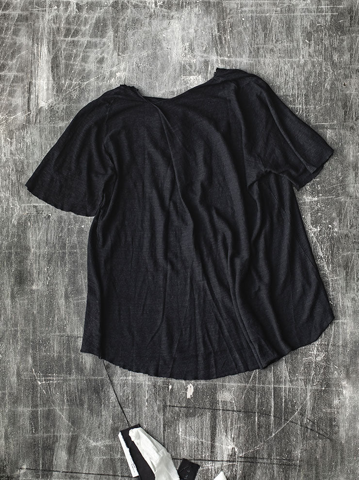 ATELIER SUPPAN<br> WOMENS BLACK HEMP T-SHIRT