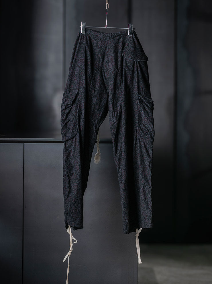 MONAD<br> Simmons Cargo Drawcord Pant / Black Overdye
