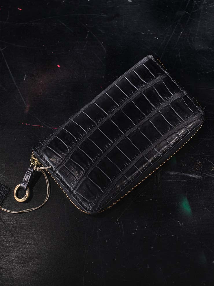 tagliovivo<br> Zip wallet L CROCODILE / BLACK