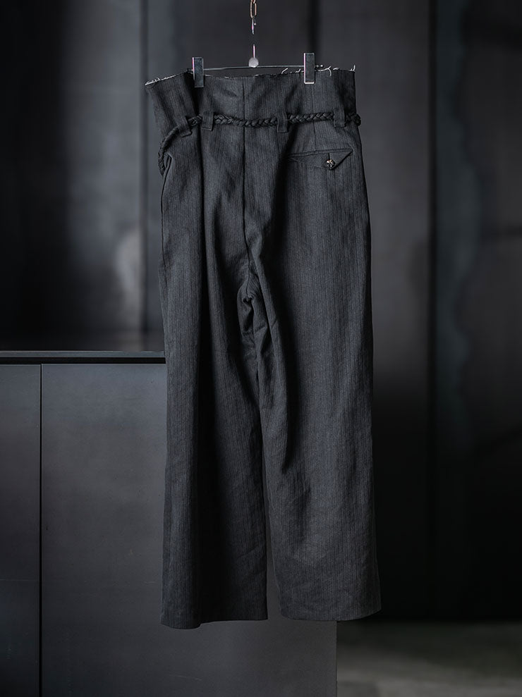 MONAD<br> Udoma Full wide leg high waisted Belt Pant / Black