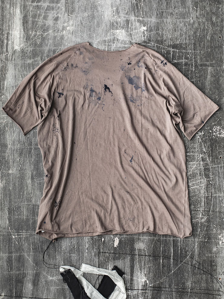 ATELIER SUPPAN<br> MENS COTTON CASHMERE T-SHIRT GREY