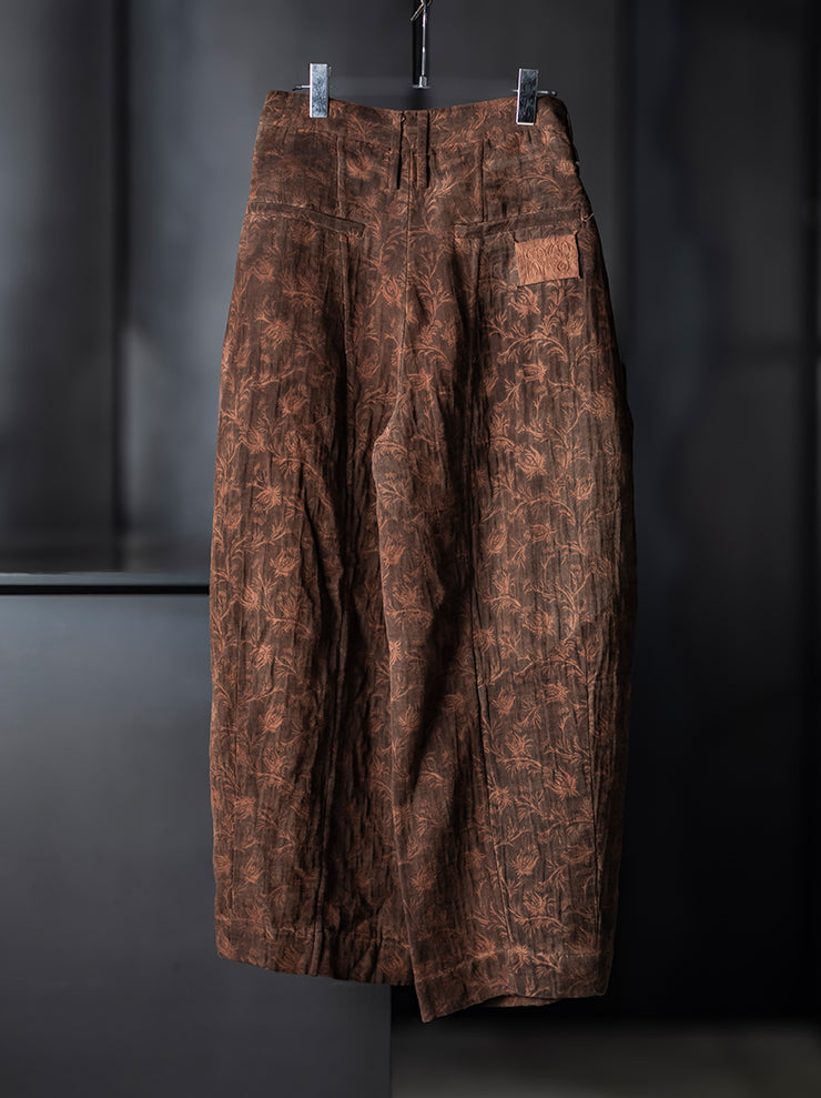 KINYAN LAM<br> WOMENS Natural Dye Jacquard Balloon Trousers / BROWN