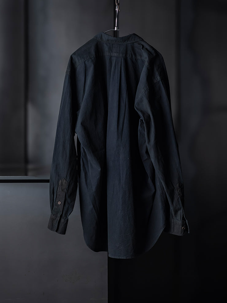 KINYAN LAM<br> UNISEX HAND EMBROIDERED LONG SLEEVE SHIRT / INDIGO BLUE
