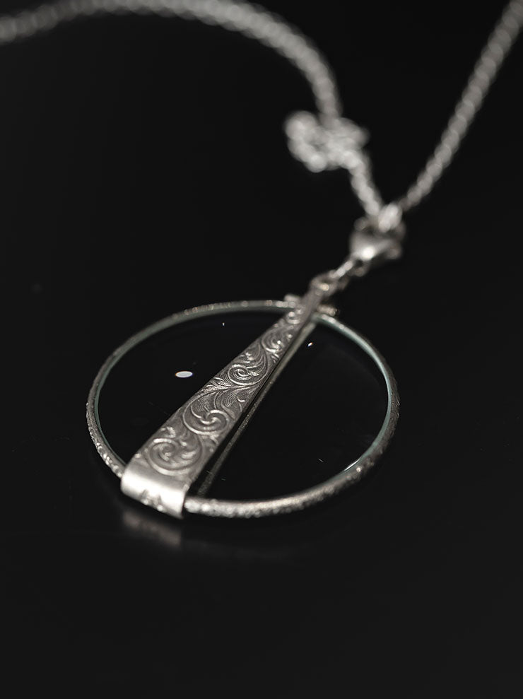 RIGARDS<br/>STERLING SILVER EXTENDABLE MAGNIFYING LOUPE NECKLACE / SILVER / AT011AG