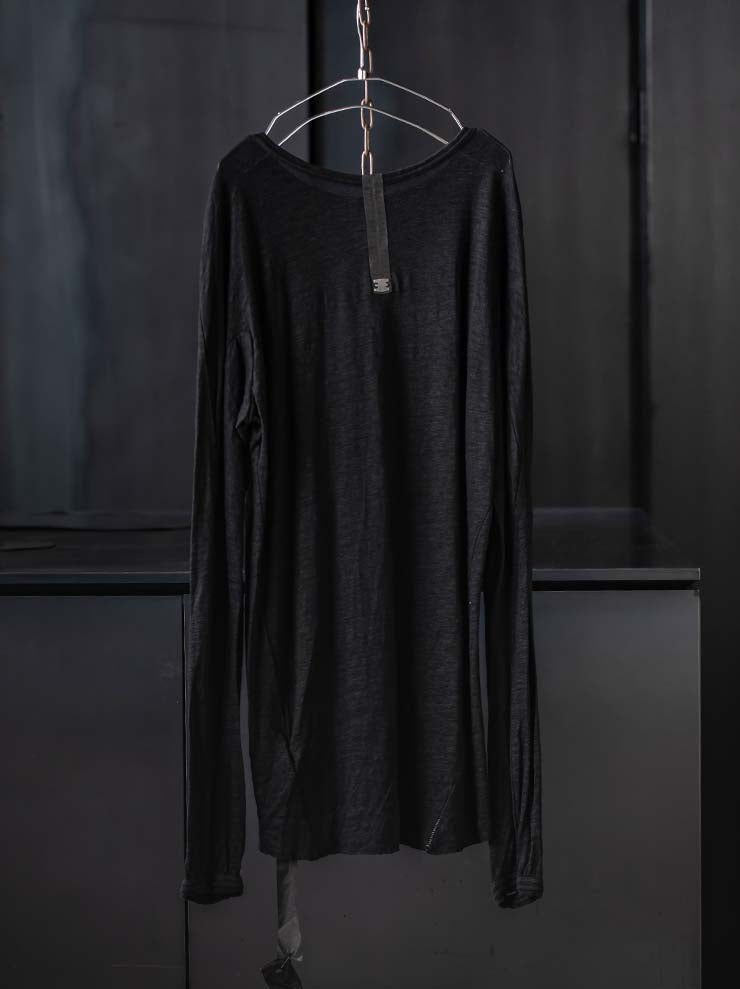 69 by ISAAC SELLAM<br>MENS セミラグランリネンロングスリーヴTシャツ / NOIR