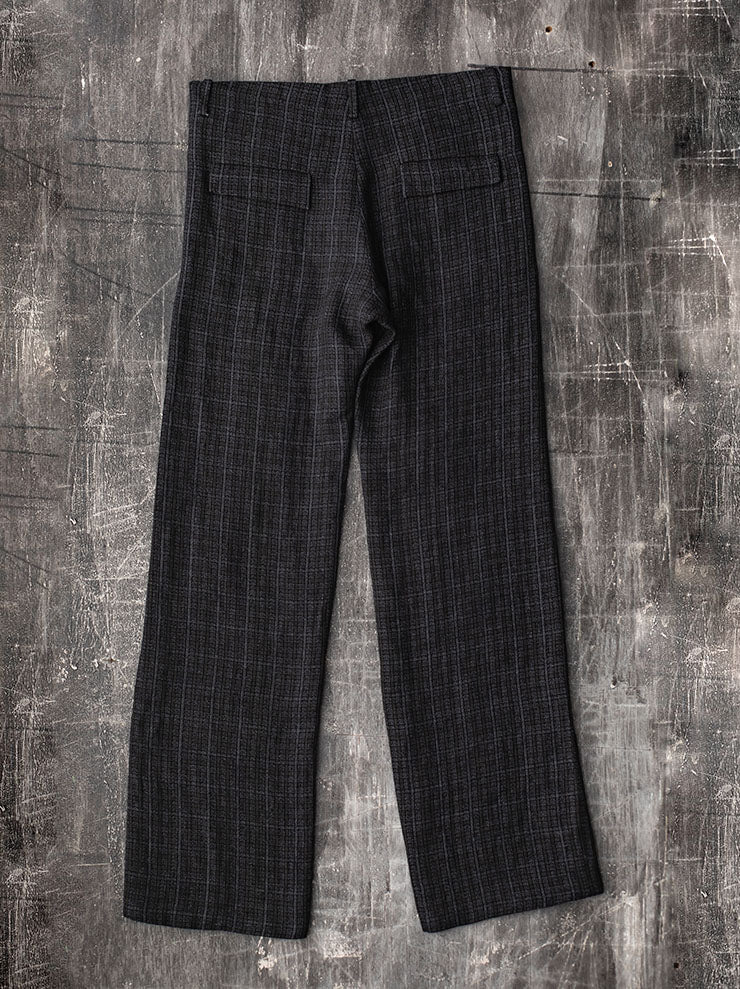 K'ANG<br> MENS KNEE PROTECT PATCH WIDE FIT TROUSERS / OFF BLACK