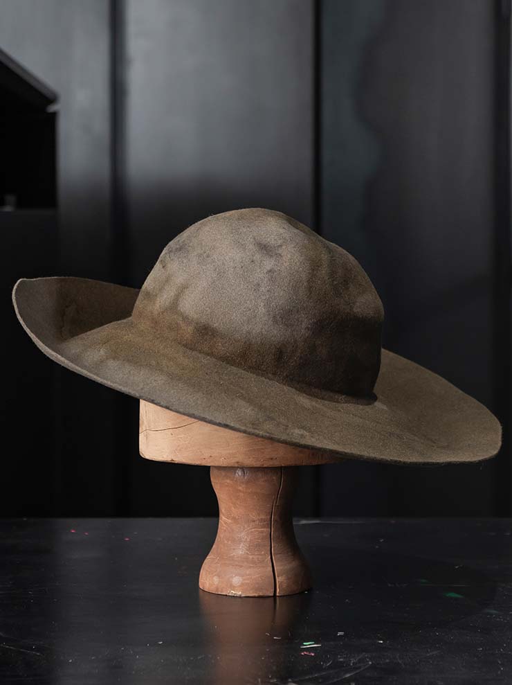 HORISAKI<br> ONE OF A KIND COLLECTION Rabbit Fur Felt Hat OOAK24 NO.141 / BROWN