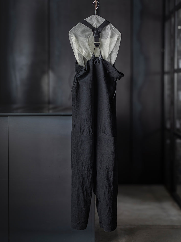 RUNDHOLZ<br> WOMENS Linen Overalls / black