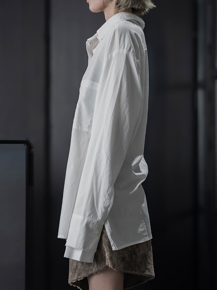 TOTUM<br>WOMENS ダブルレイヤーカフシャツ / WHITE