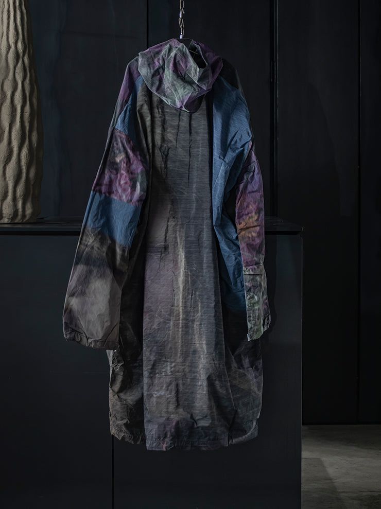 BARBARA BOLOGNA<br> WOMENS PRINT HOODIE ZIP LONGR RAIN COAT