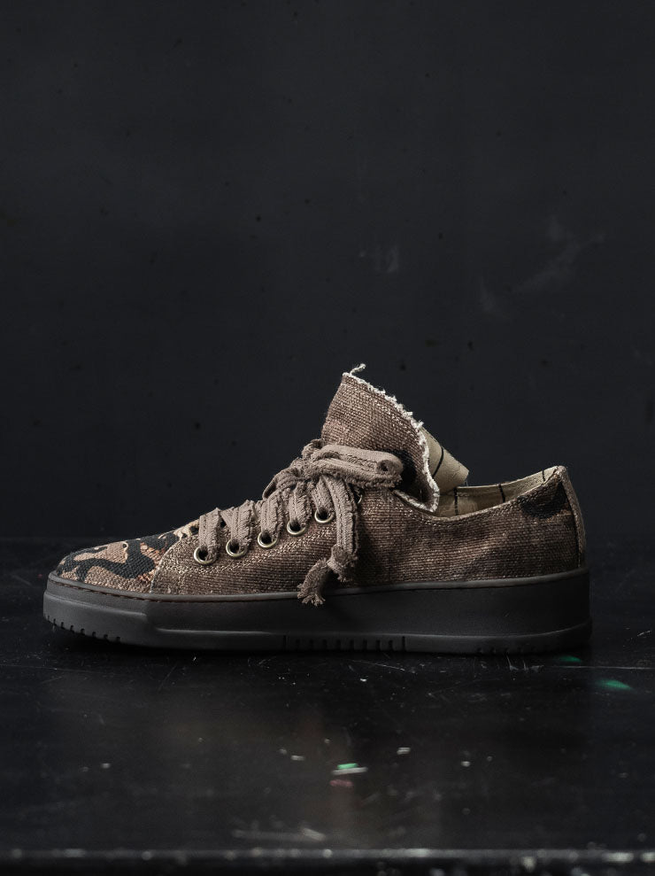 UMA WANG<br> WOMENS printed low-cut sneakers / ROSE × BLACK