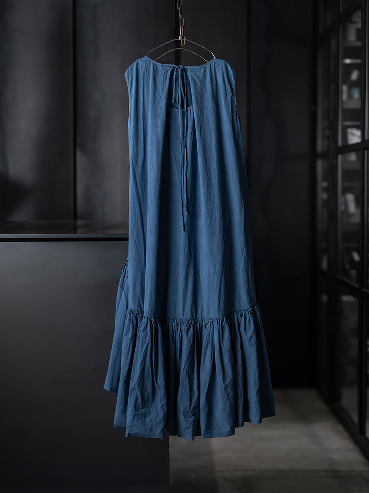 KINYAN LAM<br> WOMENS Natural Dye Balloon Dress / INDIGO SKY BLUE