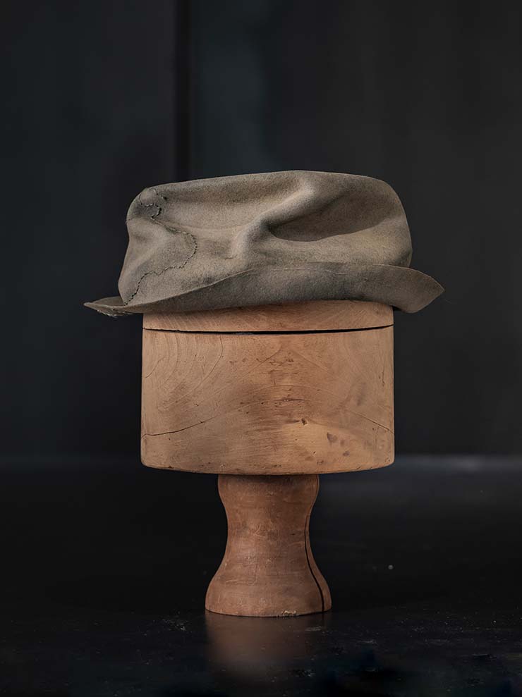 HORISAKI<br> ONE OF A KIND COLLECTION RABBIT FUR FELT HAT OOAK24 NO.30 / GREY