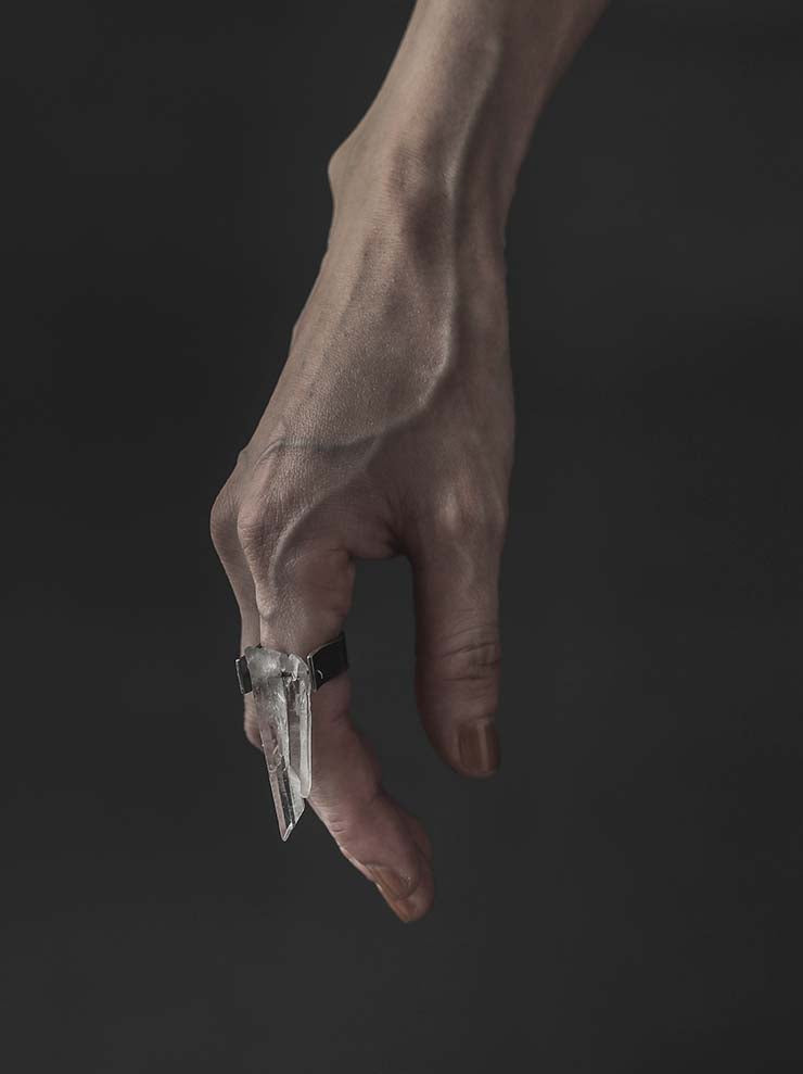DETAJ<br> MINERAL SILVER RING