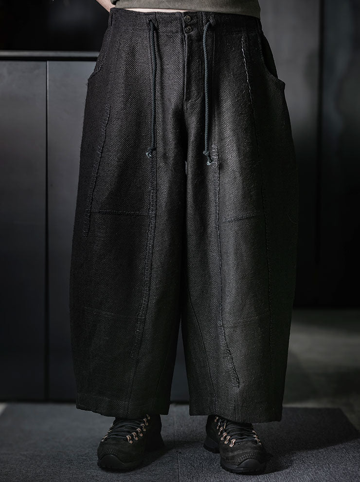 GATHERING<br>UNISEX FISHERMAN PANT / INDIGO BLACK