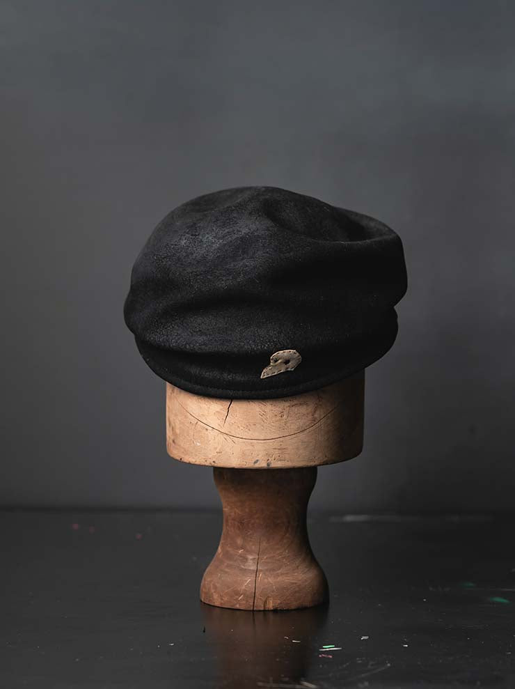 HORISAKI<br>ONE OF A KIND COLLECTION ラビットファーフェルトハードバーンハット OOAK25 NO.117/ BLACK HB