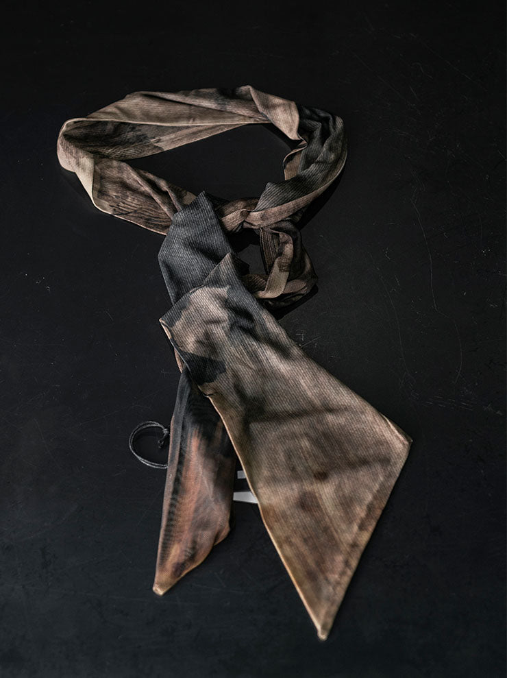 IA LONDON<br> RIBBON COTTON DOUBLE-SIDED SCARF / LILY AMBITION PRINT