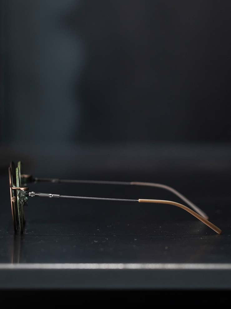RIGARDS × THE VIRIDI-ANNE<br> TITANIUM & STAINLESS STEEL FRAME SUNGLASSES / JADE FRAME x BRONZE CLIP / RG2000TVA