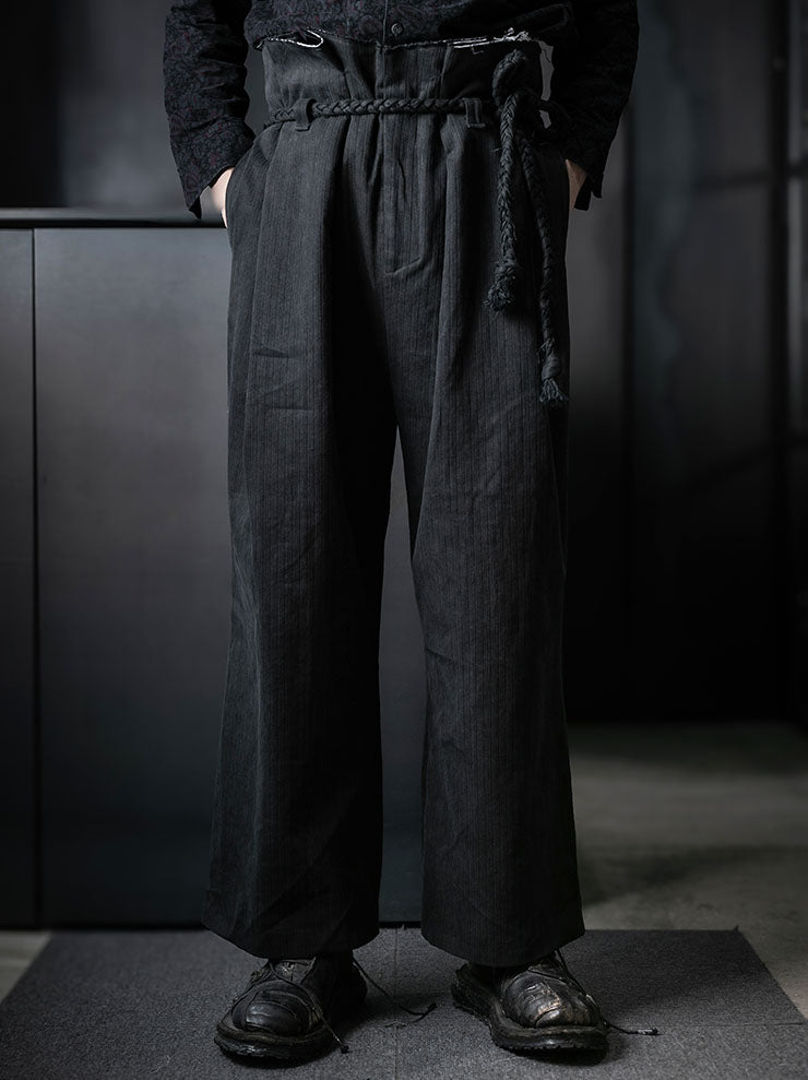 MONAD<br> Udoma Full wide leg high waisted Belt Pant / Black
