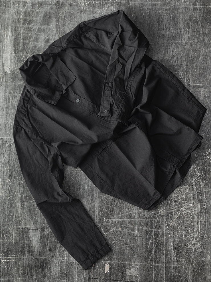 ATELIER SUPPAN<br> MENS COTTON BLACK SHIRT
