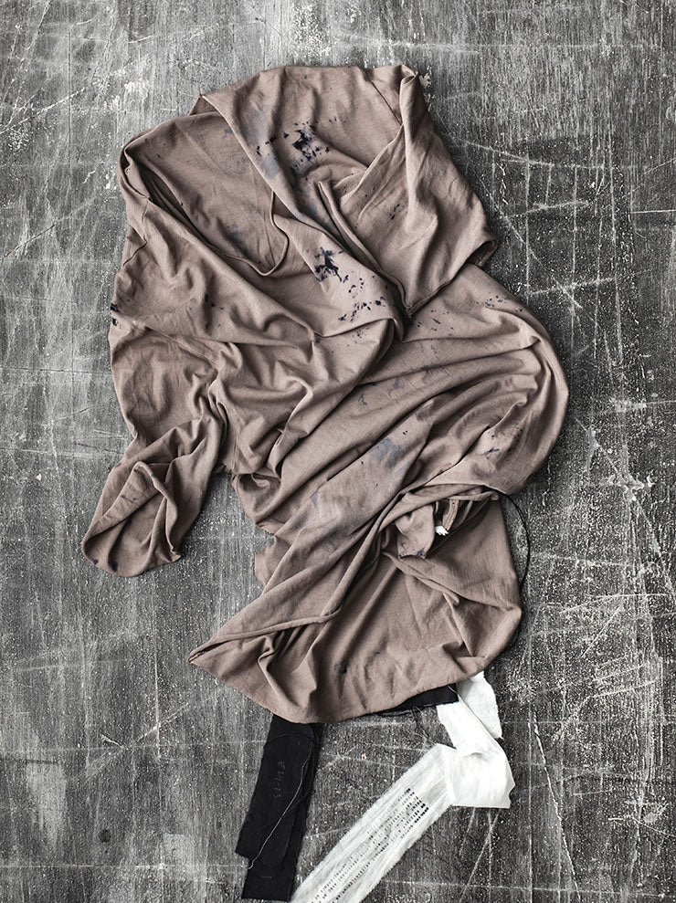 ATELIER SUPPAN<br> MENS COTTON CASHMERE T-SHIRT GREY