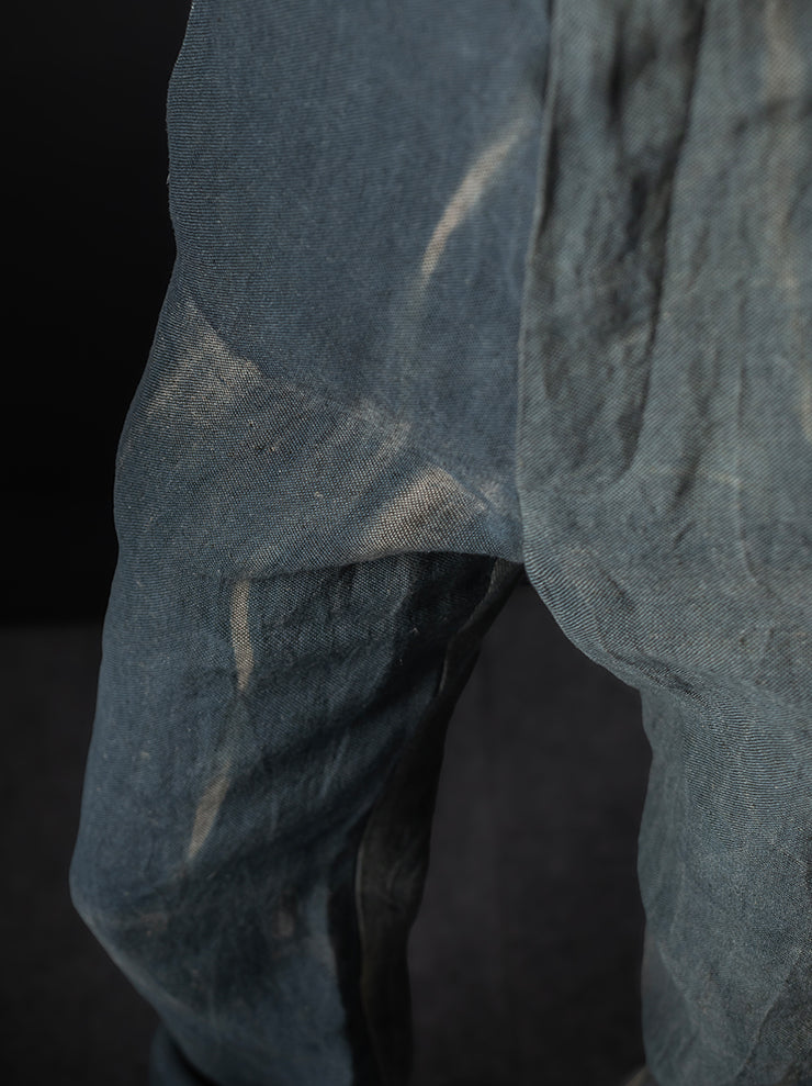 K’ANG <br>Men’s purgatory shadow-dyed trousers with 925 silver hook closer / SHADOW