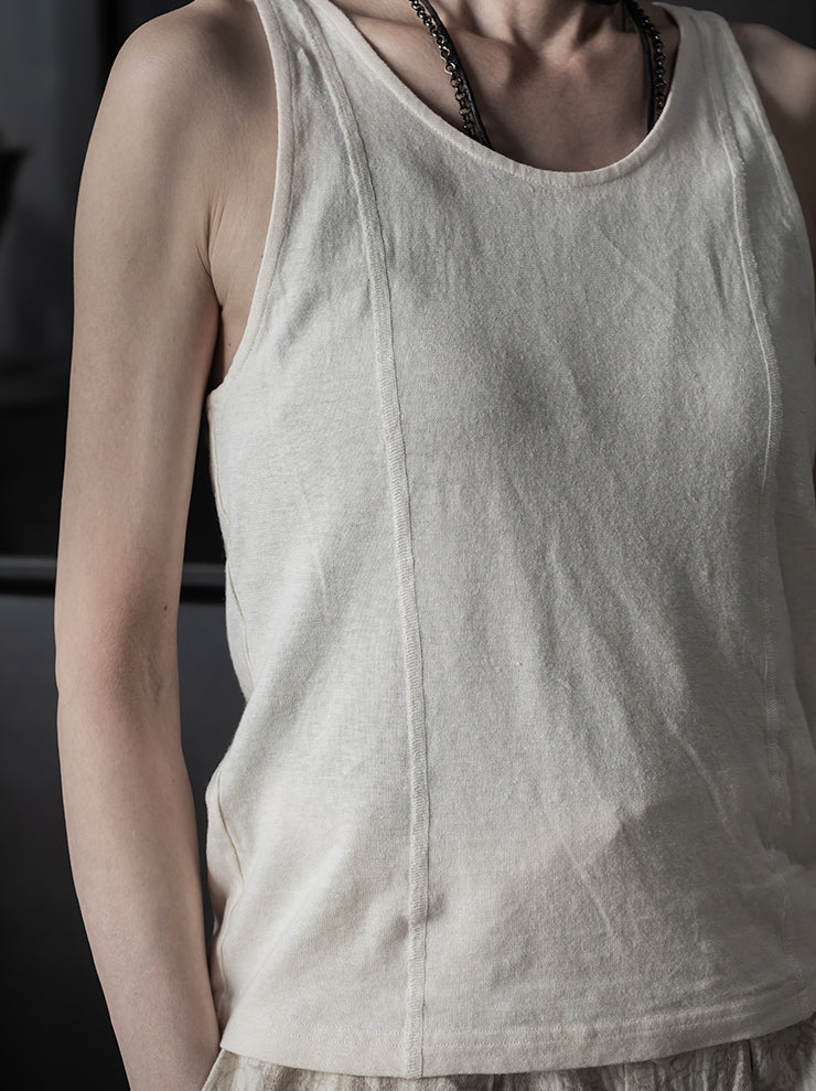 KINYAN LAM<br>WOMEN'S Jersey Tank Top / Raw White