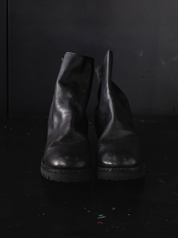GUIDI<br> MENS BACK ZIP BOOTS 796V BLKT / HORSE