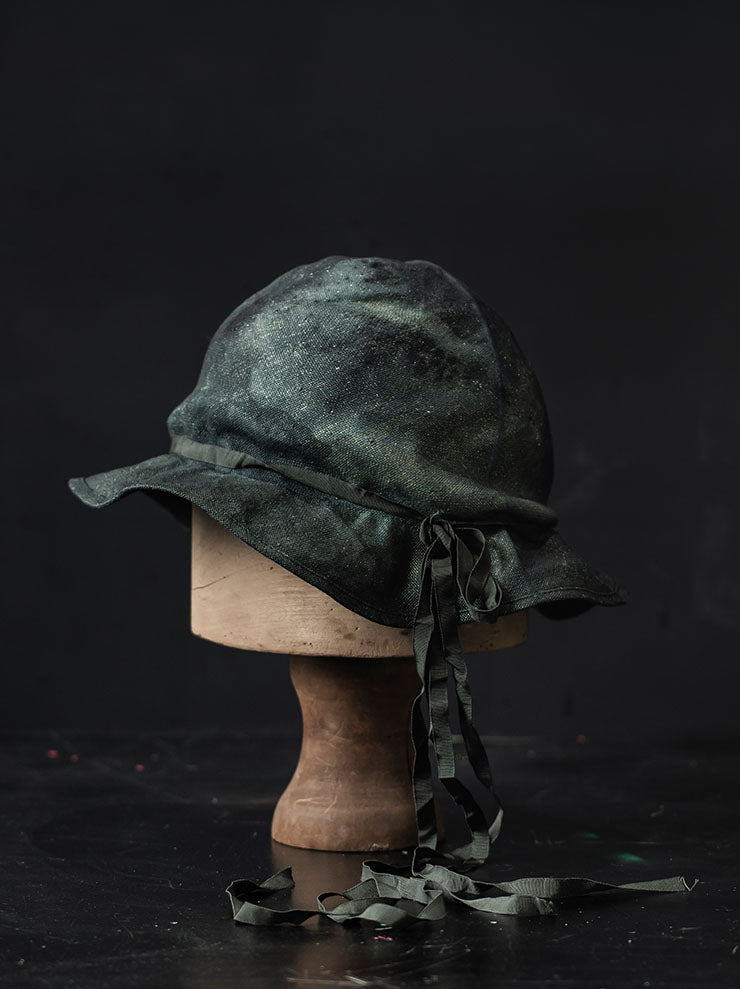 HORISAKI<br> ONE OF A KIND COLLECTION Straw Hat OOAK23 NO. 78 / BLACK