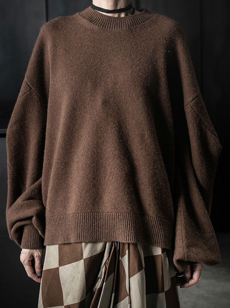 UMA WANG<br>WOMENS SQUARE SLV TOP / DARK MUSTARD