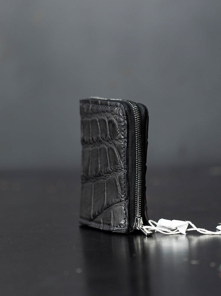 GUIDI<br> Leather Wallet W7 BLKT / ALLIGATOR MISSISSIPPIENSIS