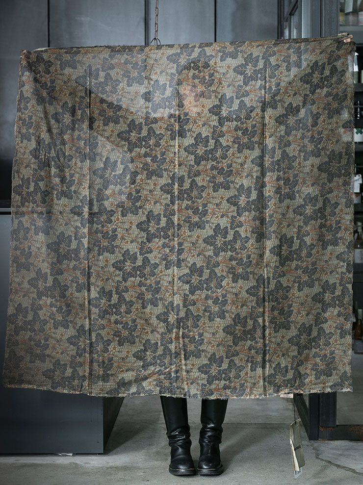 UMA WANG<br> Cotton scarf / MUSTARD × BLUE