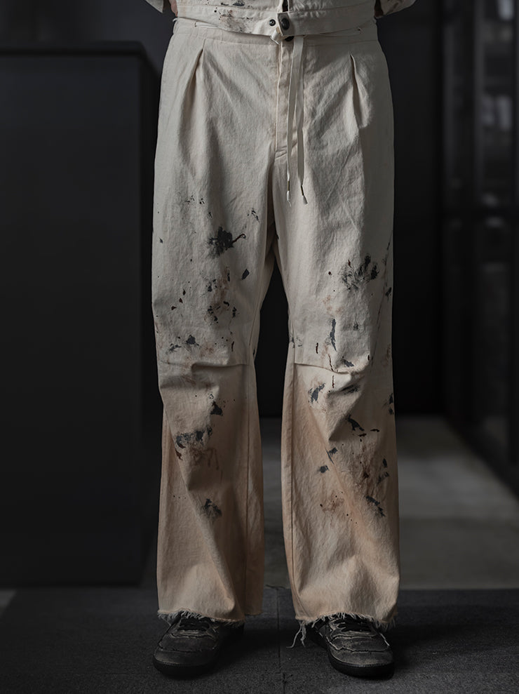 individual sentiments<br />UNISEX ペイントトラウザー / ECRU