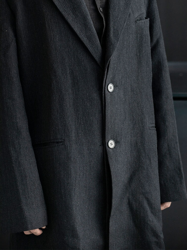 K'ANG<br> UNISEX OVERSIZE DETACHEBLE-REVERS COAT / OFF BLACK