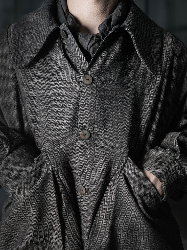 GATHERING<br>UNISEX FARMER JACKET / BLACK AND GREY