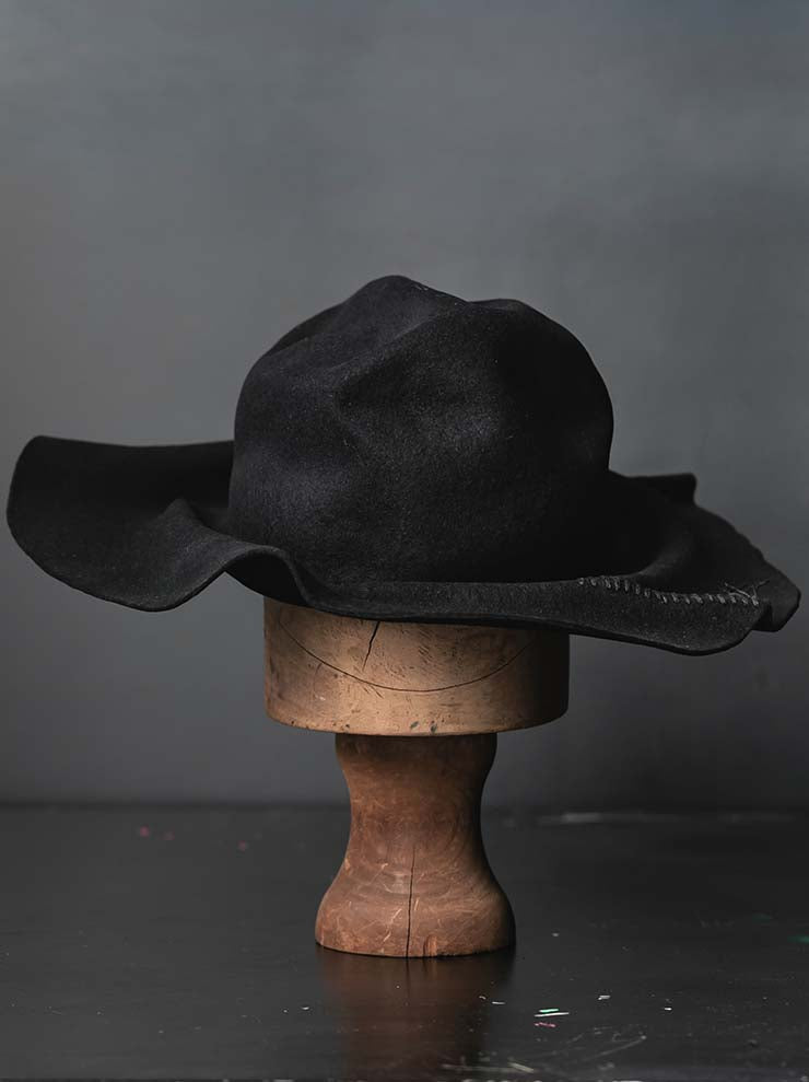 HORISAKI<br>ラビットファーフェルトステッチハット RHRY008 / BLACK EB