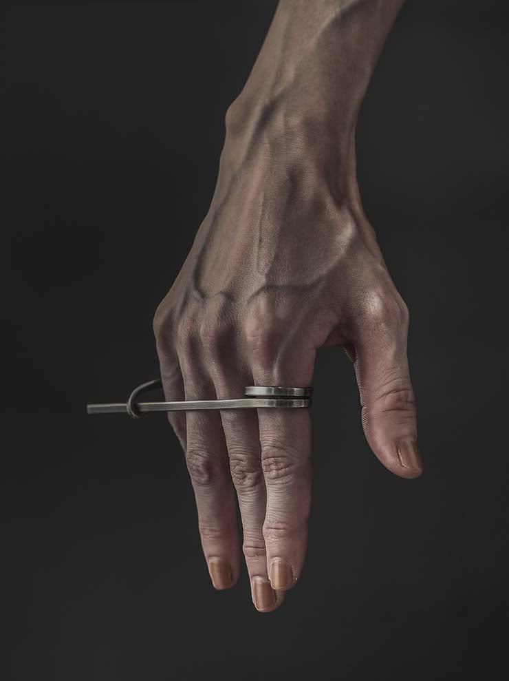 UMA WANG × DETAJ<br> HOLDER RING SILVER RING / MATTE SILVER