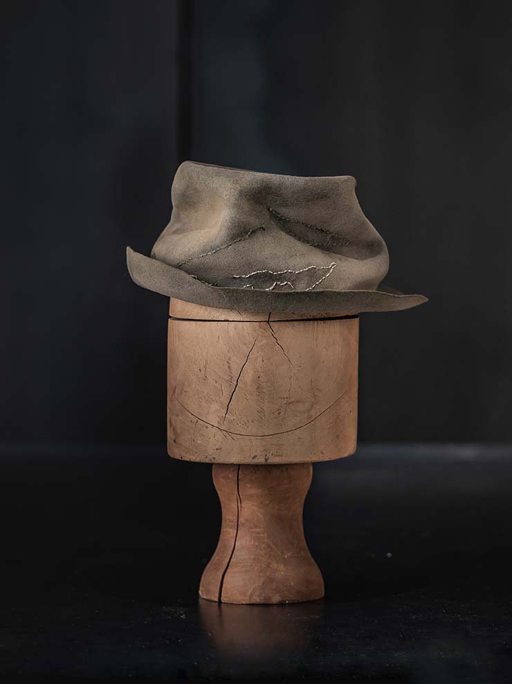 HORISAKI<br> ONE OF A KIND COLLECTION RABBIT FUR FELT HAT OOAK24 NO.30 / GREY