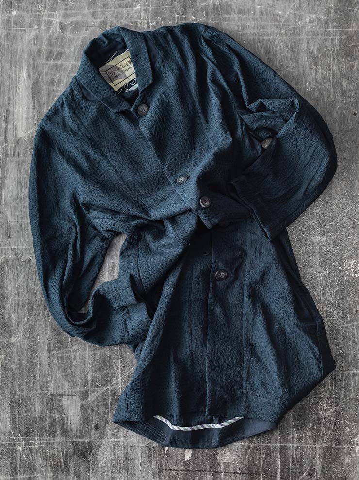 By Walid<br> MENS PACHO COAT / INDIGO / SIZE L