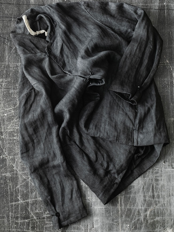 ATELIER SUPPAN<br>MENS BLUE HEMP JACKET / W26-03