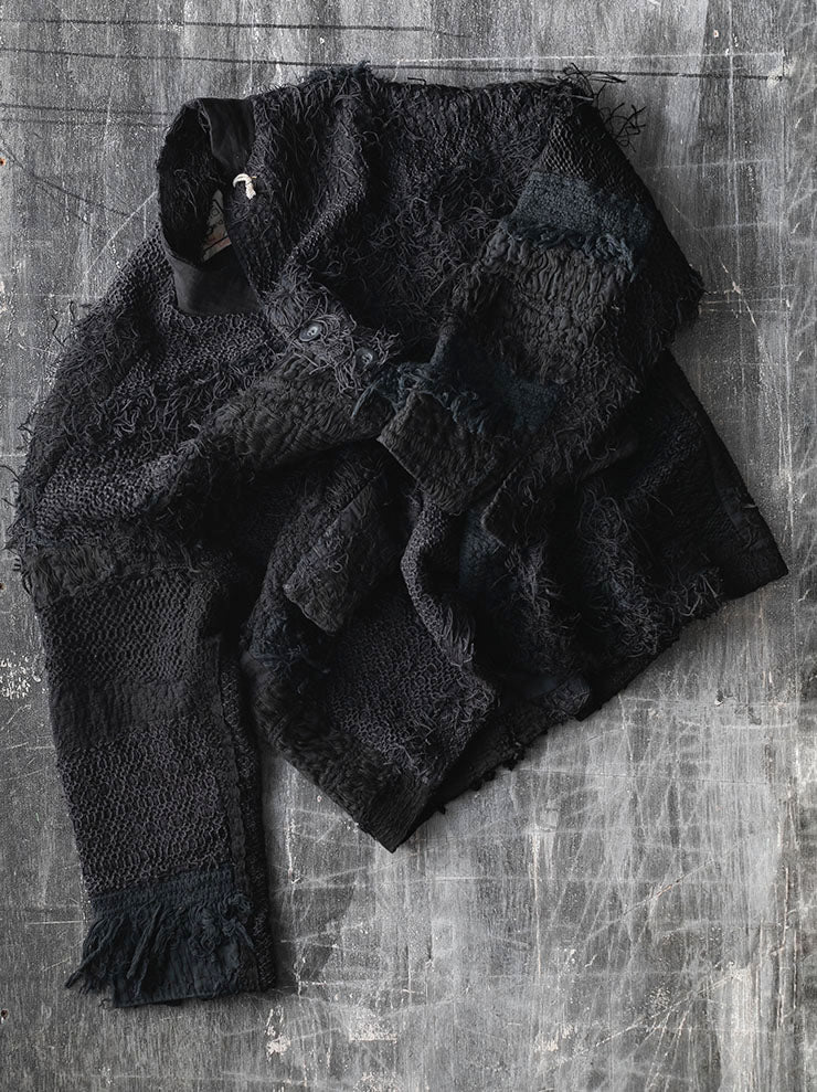 By Walid<br>UNISEX BEAU JACKET / BLACK & BLUE / SIZE L