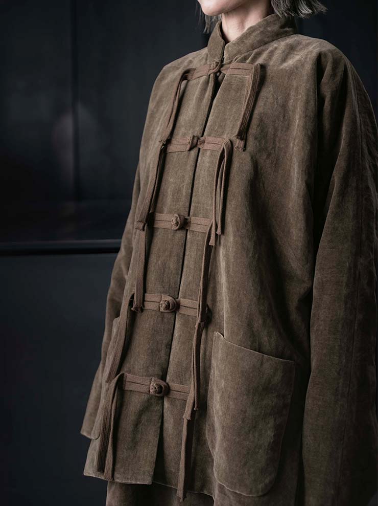 UMA WANG<br>WOMENS VELVET JACKET / MUSTARD