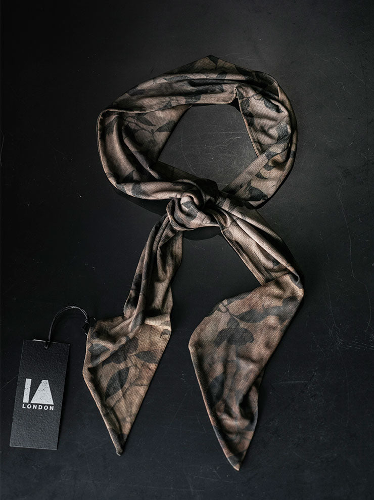 IA LONDON<br>RIBBON COTTON DOUBLE-SIDED SCARF / MIDNIGHT VIOLETS PRINT