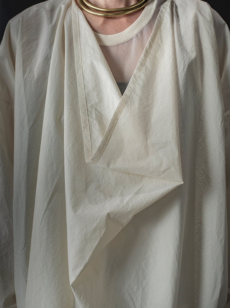 UMA WANG<br> WOMENS PULLOVER SHIRT / OFF WHITE