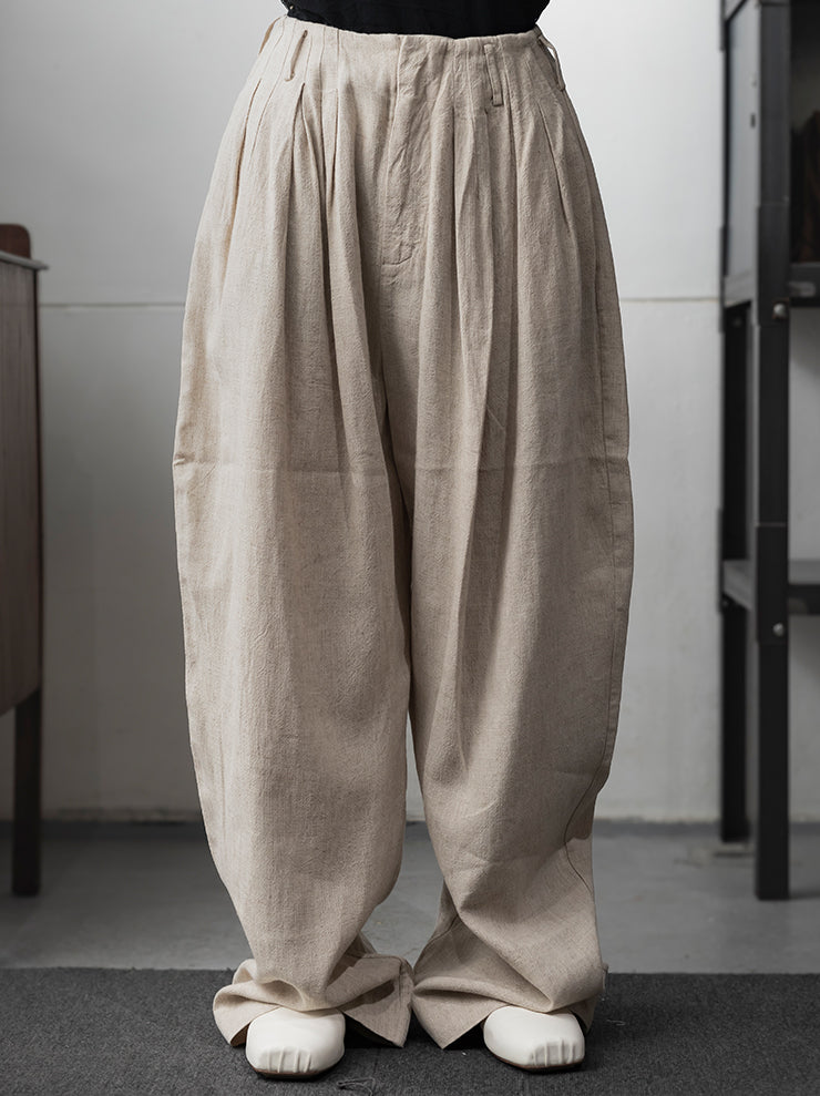 KINYAN LAM<br>UNISEX リラックスプリーツトラウザー / RAW WHITE