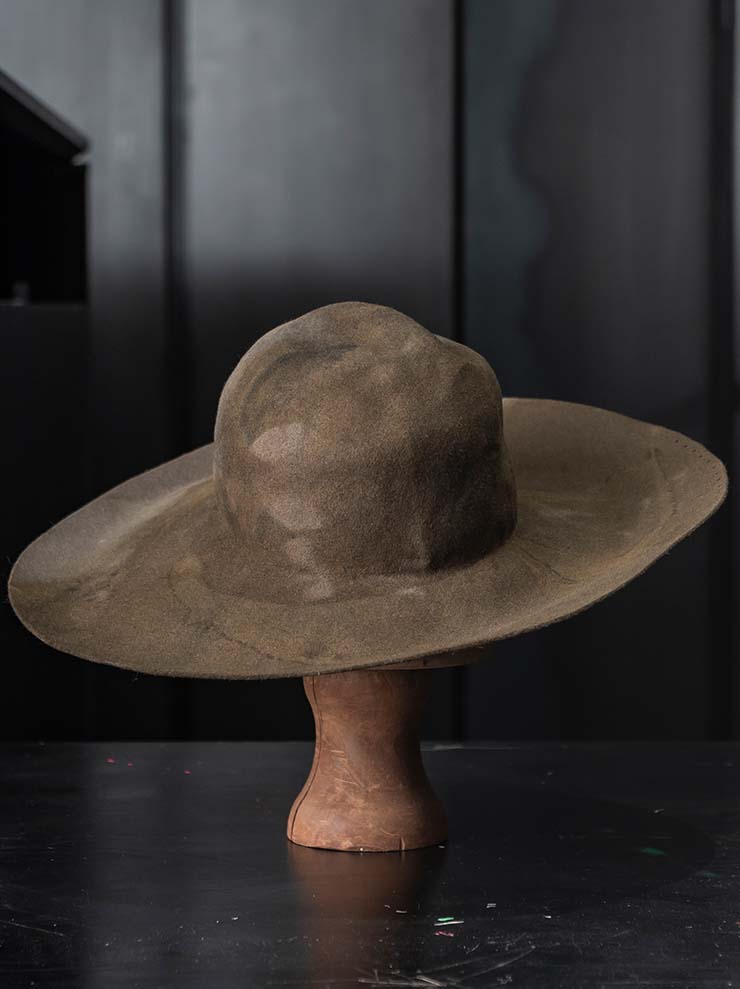 HORISAKI<br> ONE OF A KIND COLLECTION Rabbit Fur Felt Hat OOAK24 NO.141 / BROWN
