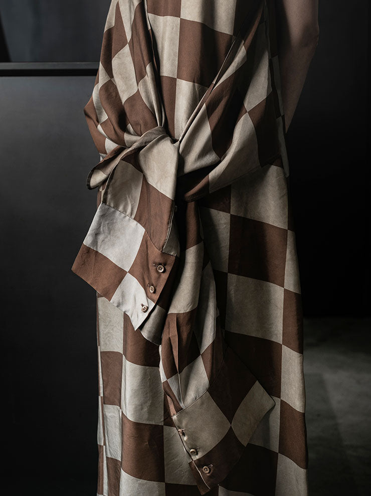 UMA WANG<br>WOMENS AZZO DRESS / MUSTARD/TAN