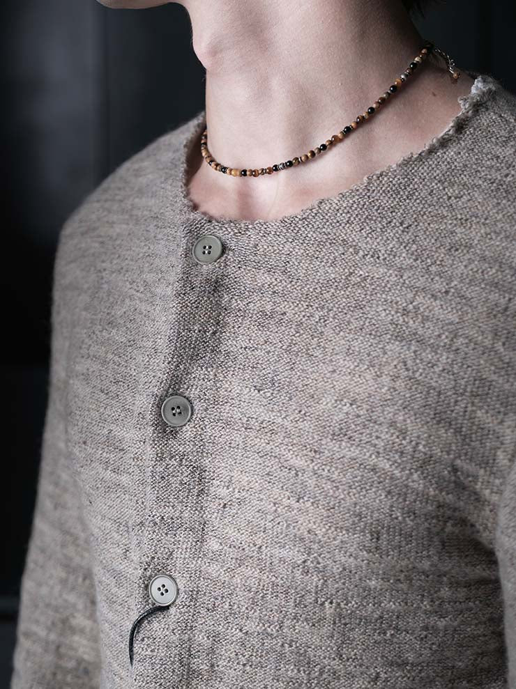 K'ANG<br>UNISEX ROUND NECK MID FIT CARDIGAN / GREYISH BROWN
