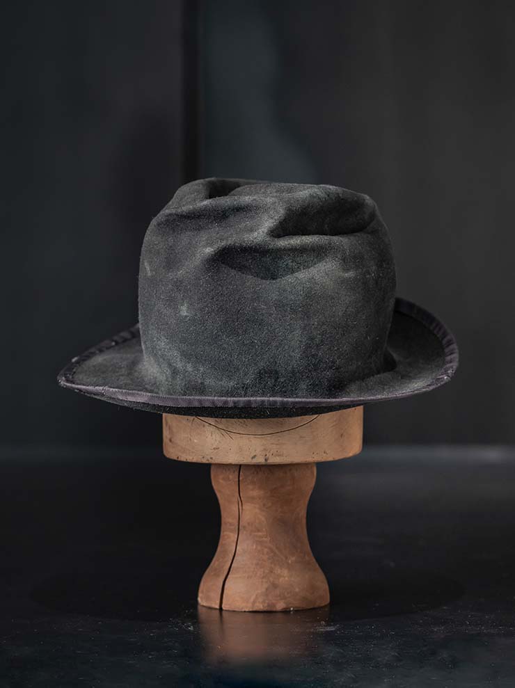 HORISAKI<br> ONE OF A KIND COLLECTION RABBIT FUR FELT HAT OOAK24 NO.76 / GREY